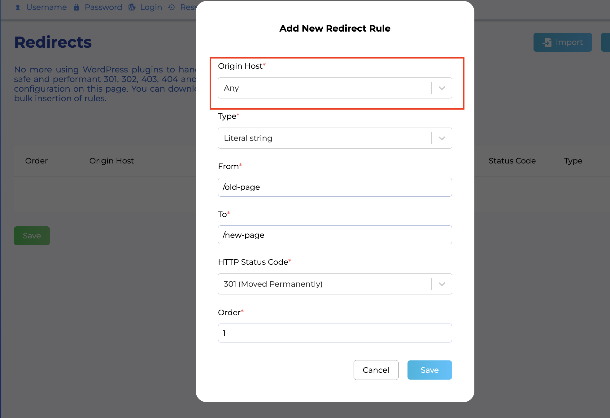 Origin Host in Redirects