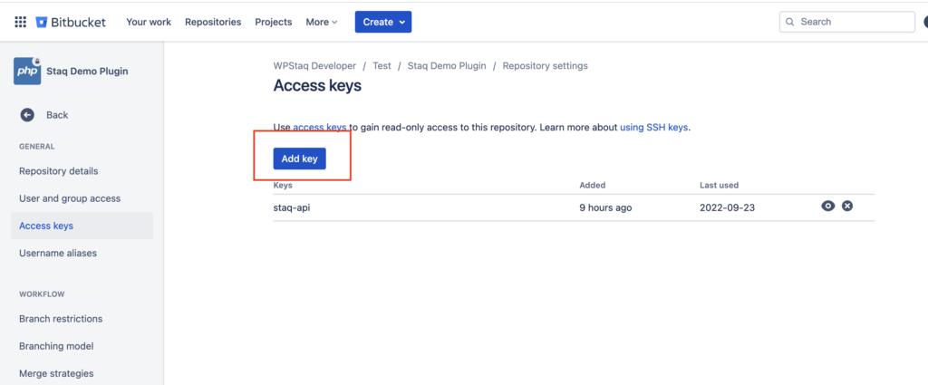 How to setup Bitbucket with Staq (plugin/theme only) - Managed ...