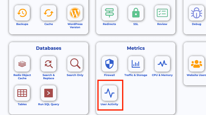 User Activity Log Screenshot