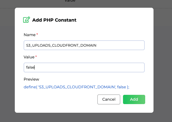 Add WP Config Entry