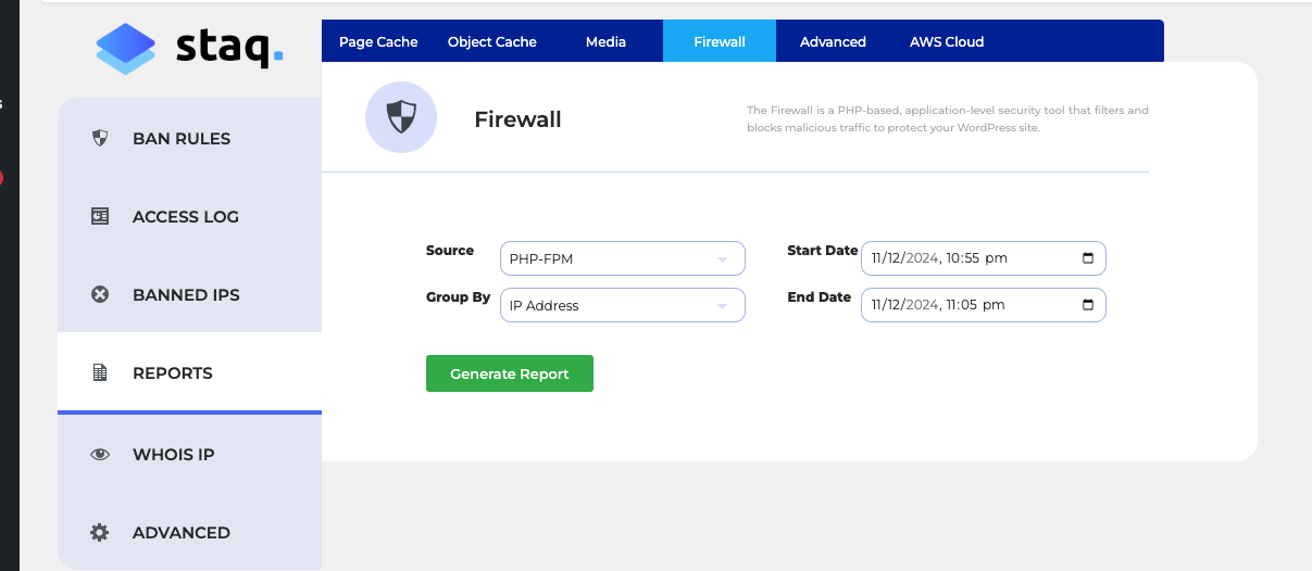 Firewall Requests Report