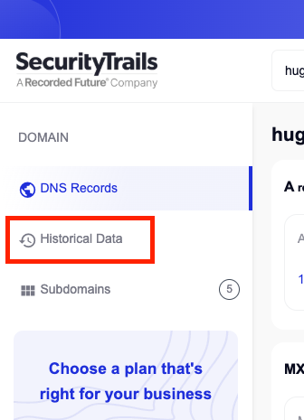 Historical DNS Data