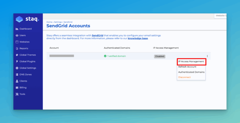 SendGrid IP Access Management - Managed Hosting Platform for WordPress