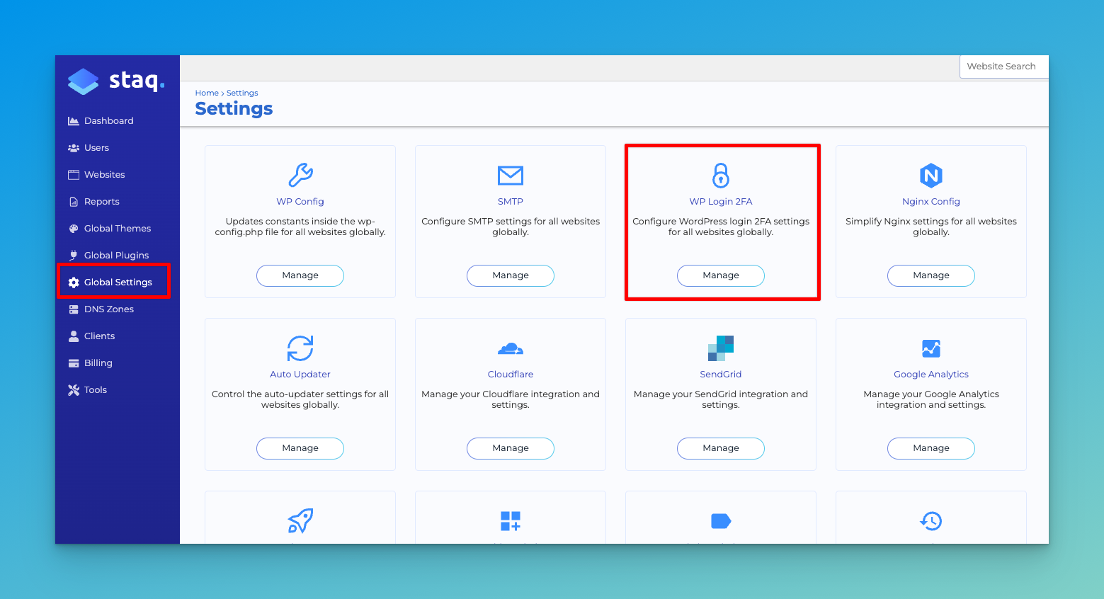 Global 2FA Settings