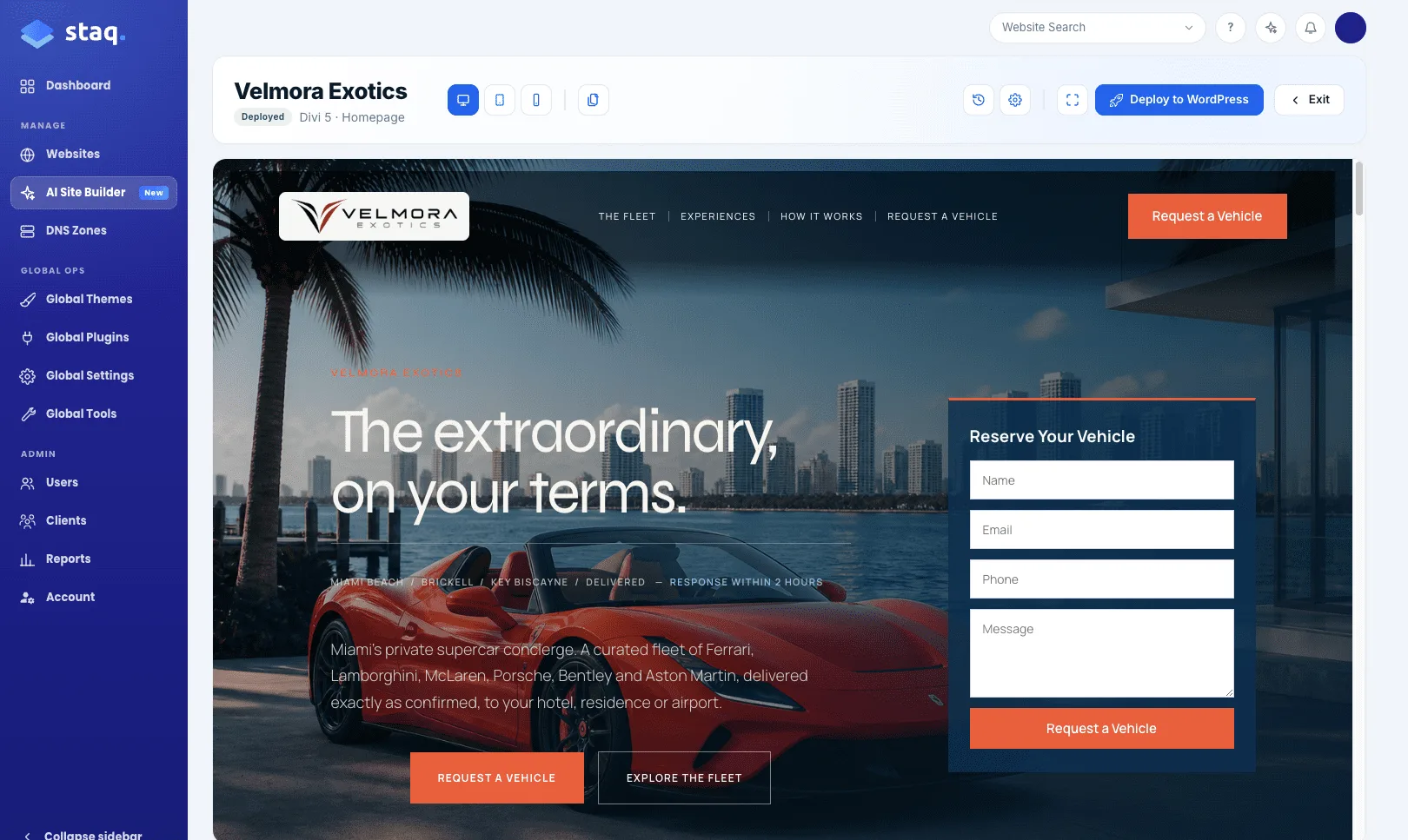 AI Site Builder in Staq