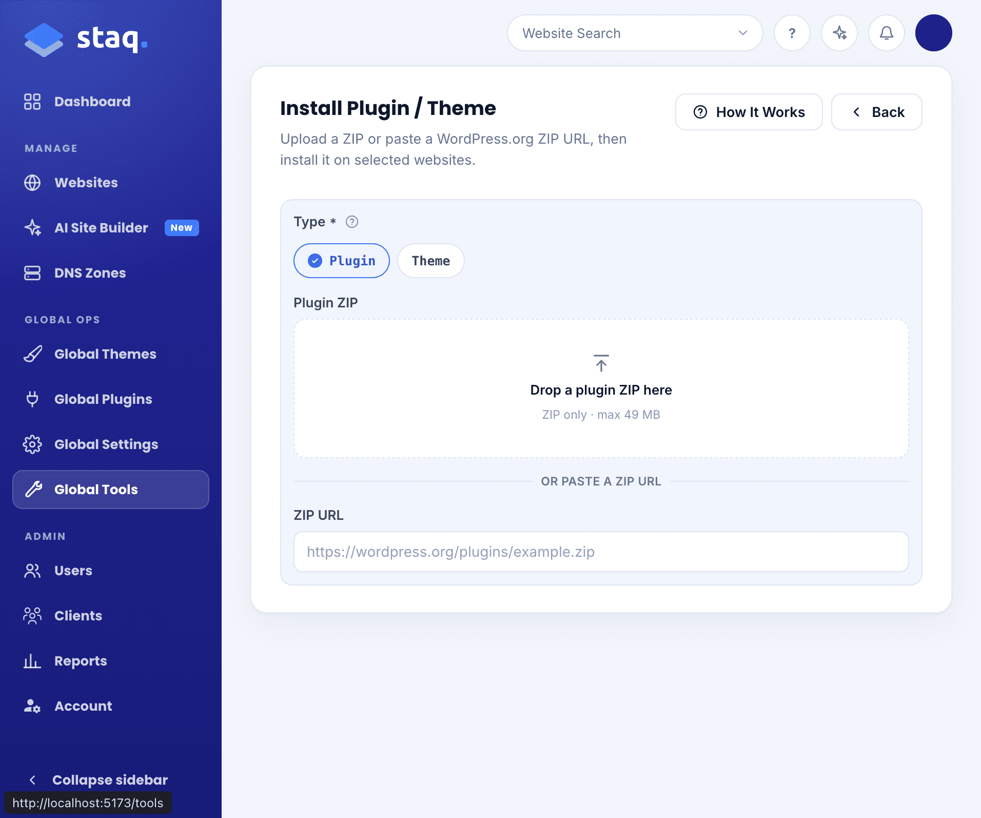 Install a plugin or theme