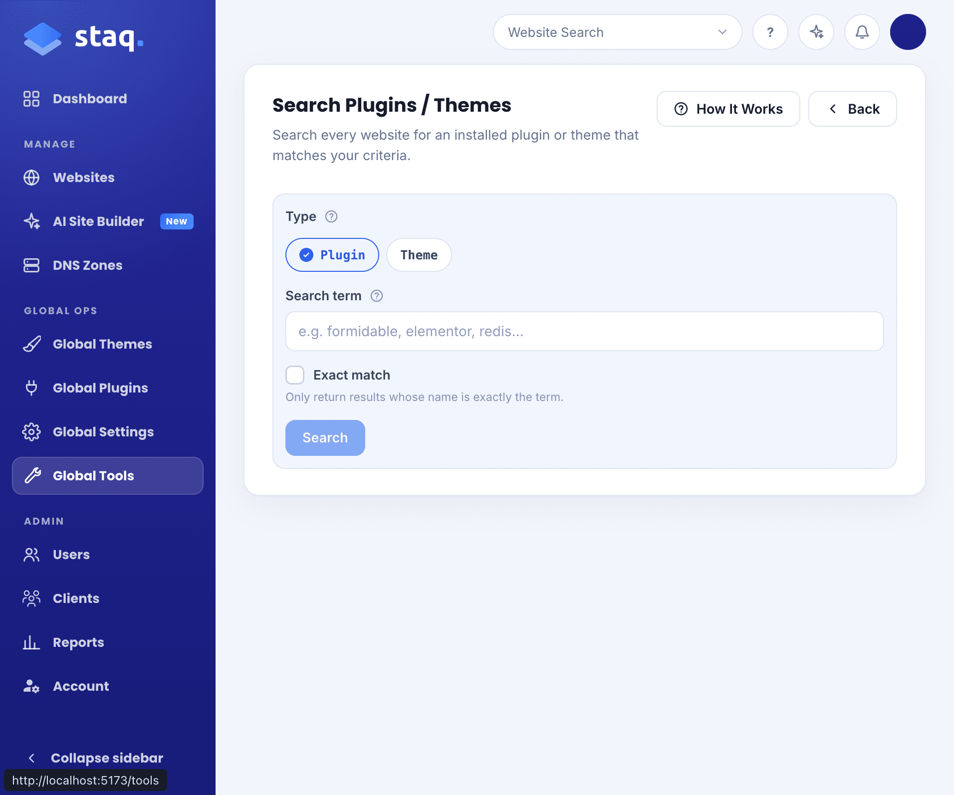 Search plugins and themes