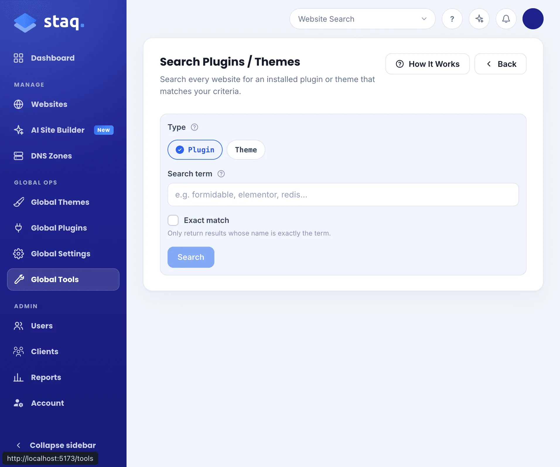 Search plugins and themes