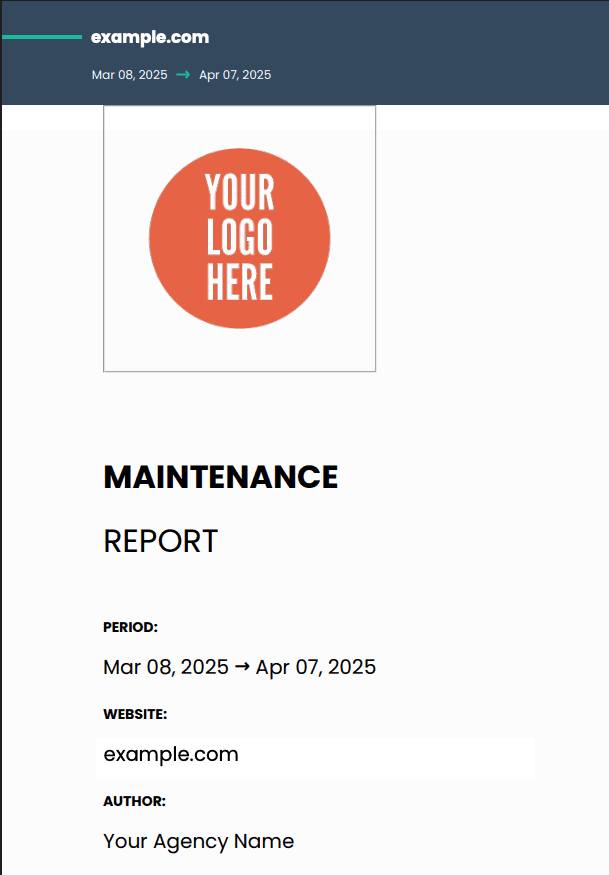Client PDF maintenance report