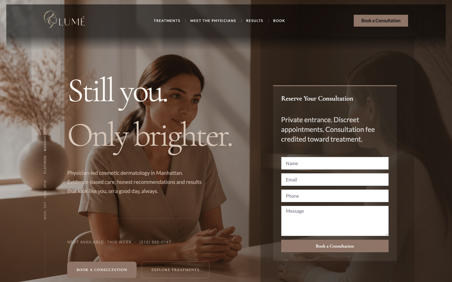 Lumé, Elementor demo site generated by AI Site Studio