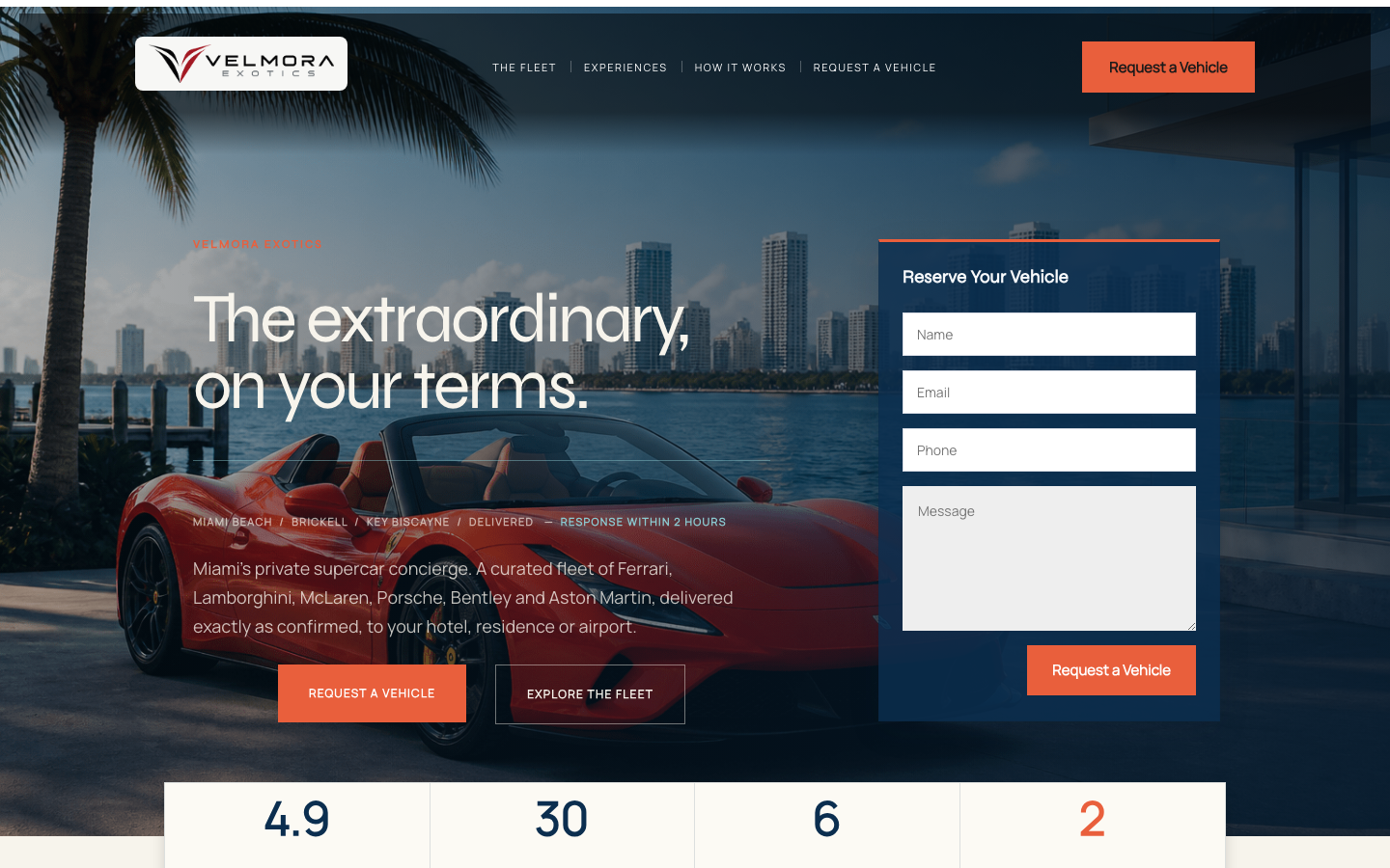 Velmora Exotics, Divi 5 demo site generated by AI Site Studio