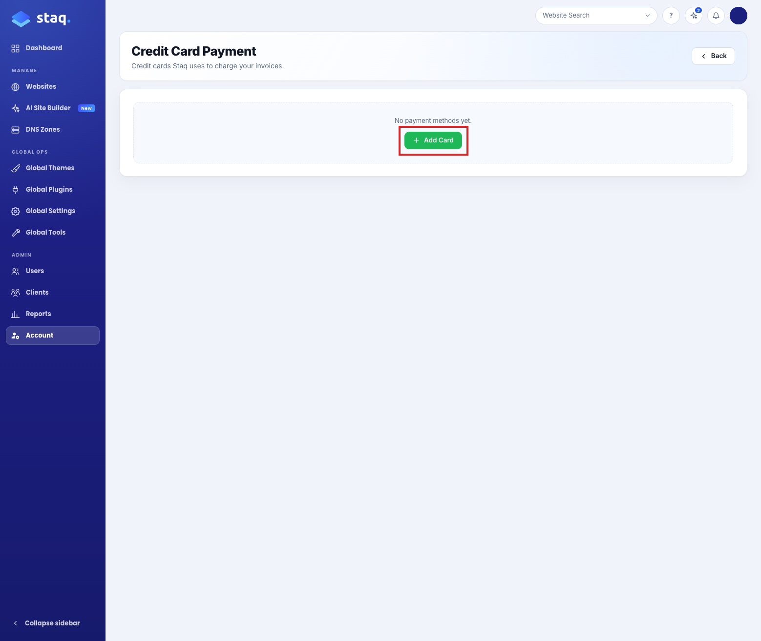 Add Card on Credit Card Payment